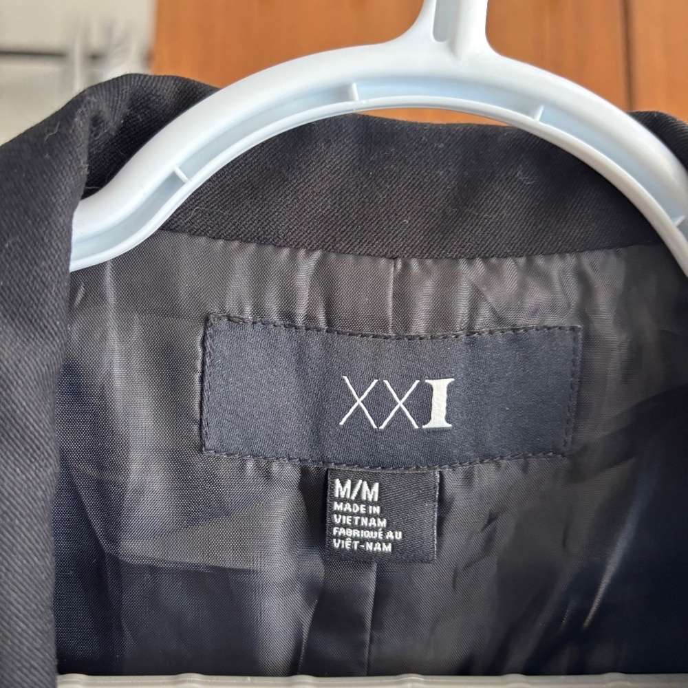 XXI Black Waistcoat Vest with Contrast White Piping Y2K Office Core Size M - Picture 6 of 6